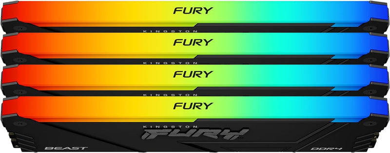 Kingston FURY Beast RGB 32GB 3200MT/s DDR4 CL16 DIMM (Kit mit 4) PC Arbeitsspeicher KF432C16BB2AK4/3