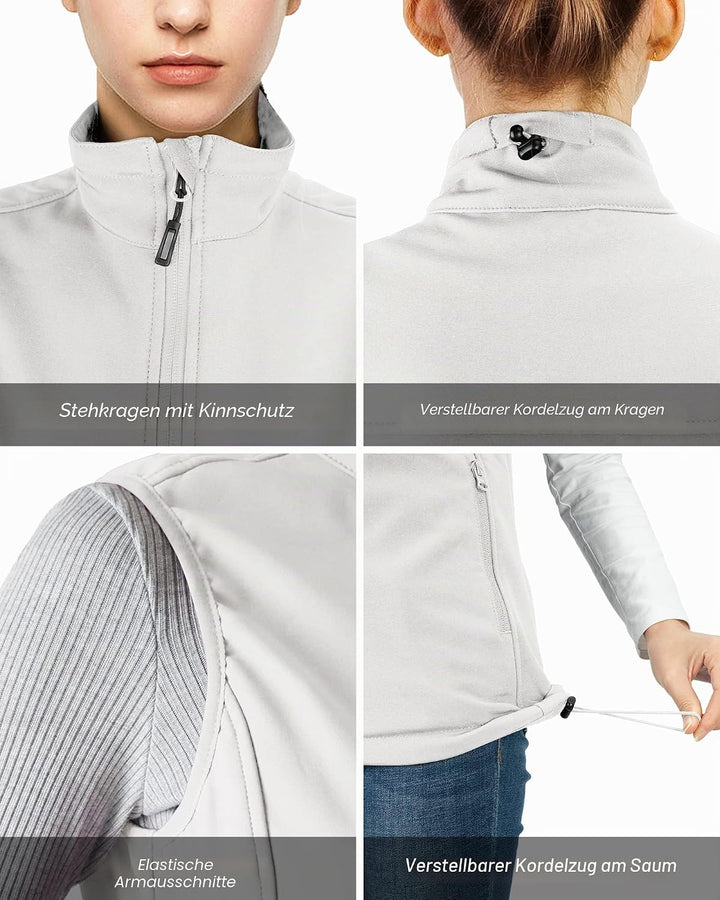 Outdoor Ventures Damen Sport Softshell Weste Leichte Ärmellose Jacke Frauen Gilets Winddicht Warm Fl