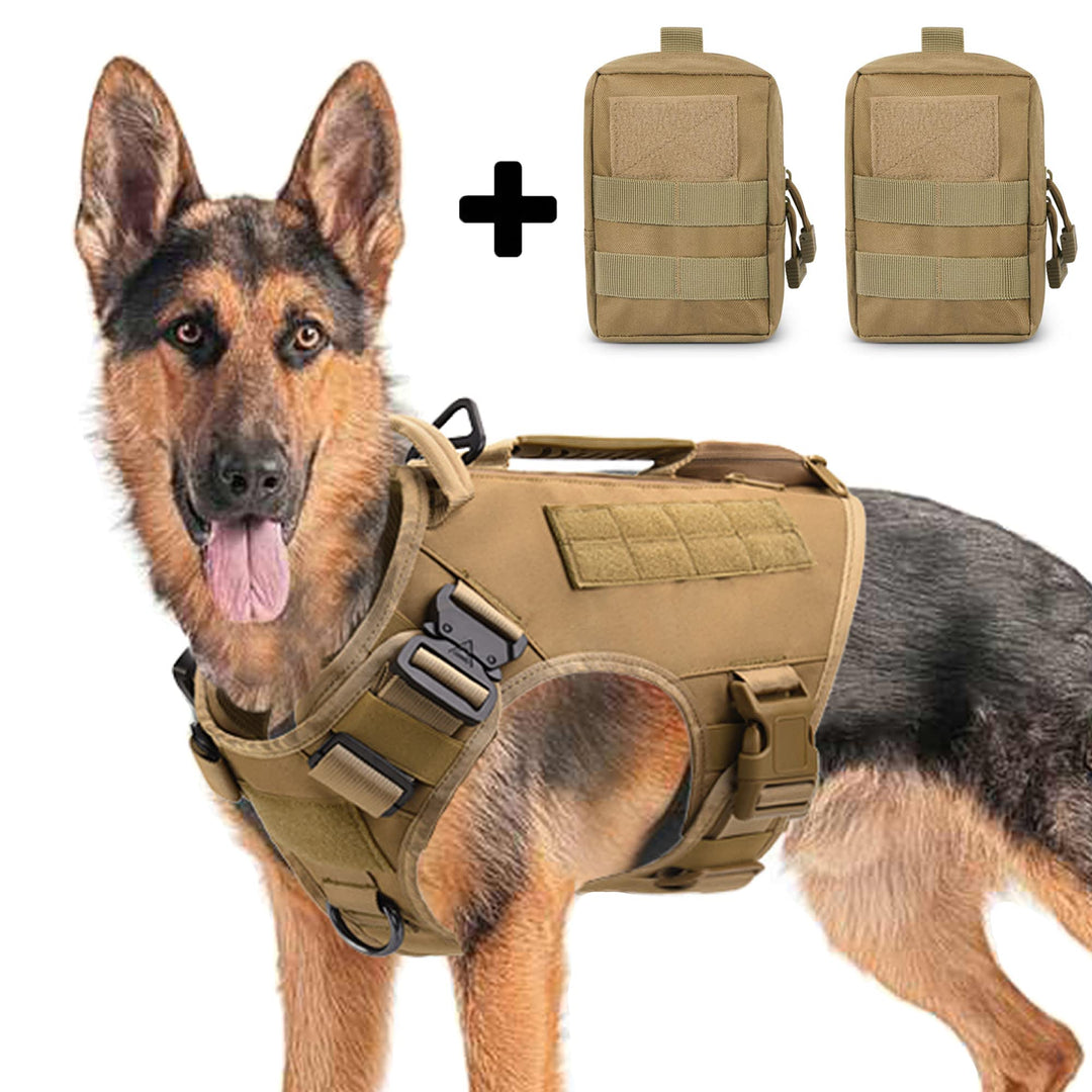 AIWAI Taktisches Hundegeschirr für mittlere und grosse Rassen, Molle-Panels Metallschnalle, Weste mi