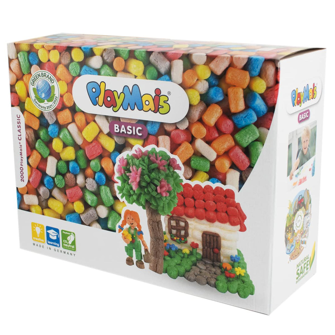 PlayMais BASIC XL Bastel-Set für Kinder ab 3 Jahren | Über 2000 Stück zum Basteln | Natürliches Spie