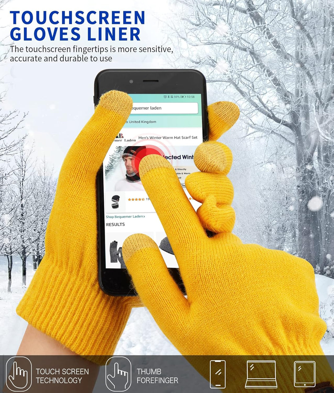 Bequemer Laden Damen Winter Warm Touchscreen Handschuhe Thermo Winterhandschuhe Kaschmir Strickhands