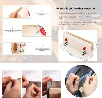 Professionelle DIY Holz Leder Arbeits Craft Clip Leathercraft Clamp Tisch Desktop Lederschnürung Sti