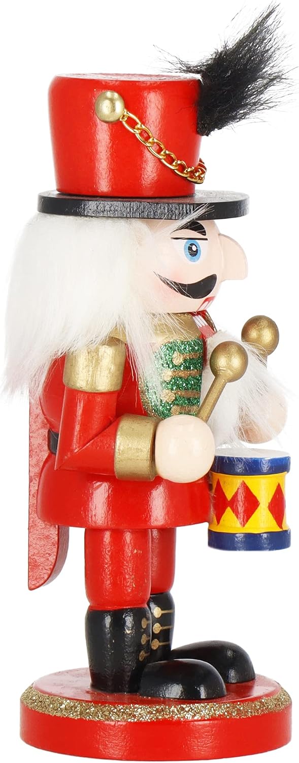 SPRINGOS Dekofigur Nussknacker Figur aus Holz Soldat mit Trommler 15,5 cm Weihnachtsdekoration Holzf