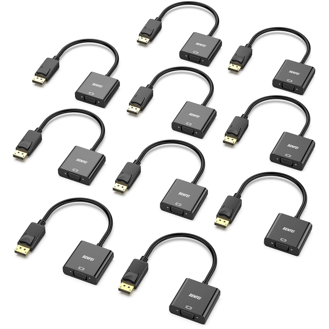 BENFEI DisplayPort auf VGA 10 Stück, Unidirektional DisplayPort DP Computor zu VGA Monitor Adapter 1