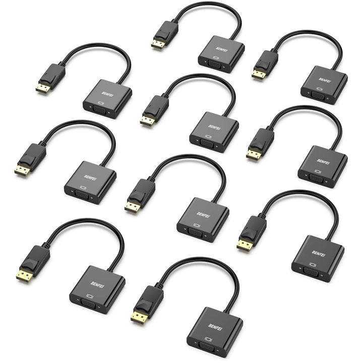 BENFEI DisplayPort auf VGA 10 Stück, Unidirektional DisplayPort DP Computor zu VGA Monitor Adapter 1