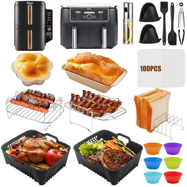 Heissluftfritteuse Zubehör, Airfryer Zubehör für Ninja Double Stack XL 9,5 L, Zubehör Ninja Heissluf