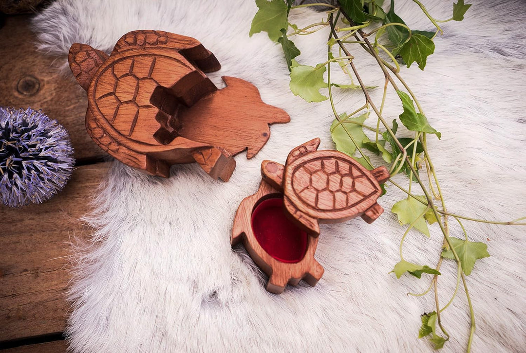 Windalf Glücks Schildkröten Schmuckdose NAMY 14.5 cm Bohemia Geschenkdose Vintage Schildkröten Handa