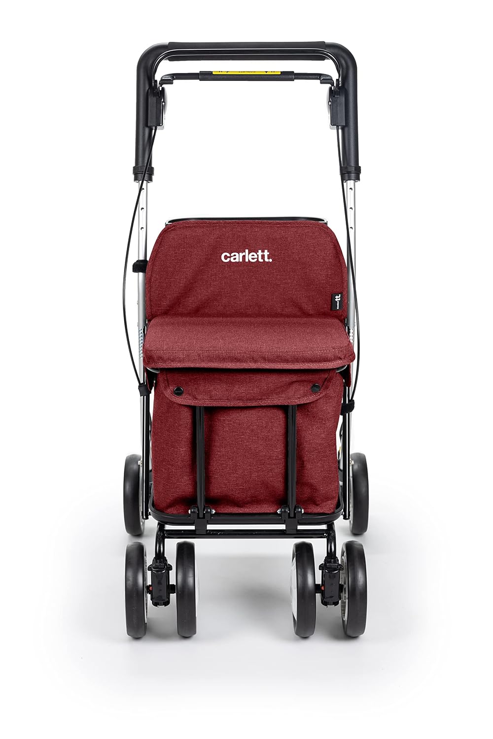 Carlett - Einkaufstrolley Rollator mit 4 Rädern und Sitz, Zusammenklappbarer Einkaufswagen mit herau