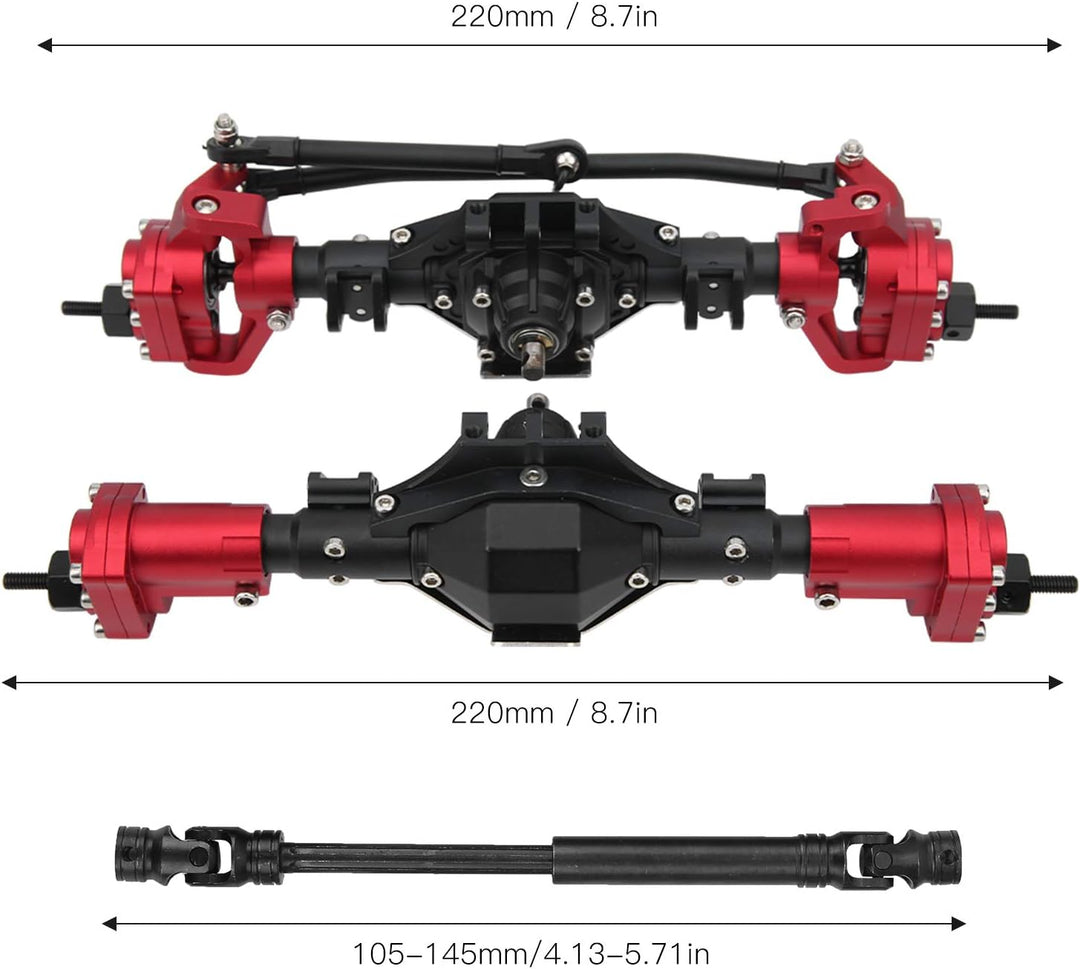 VGEBY Vorderachssatz vorne, RC-Achsachse Vorderachse mit Antriebswelle für Axial SCX10 II 90046 9004