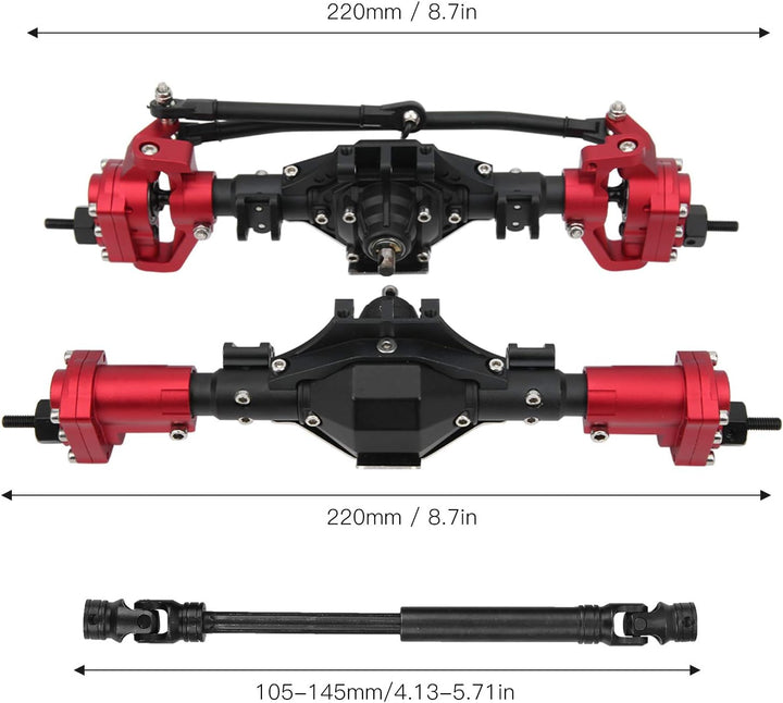 VGEBY Vorderachssatz vorne, RC-Achsachse Vorderachse mit Antriebswelle für Axial SCX10 II 90046 9004