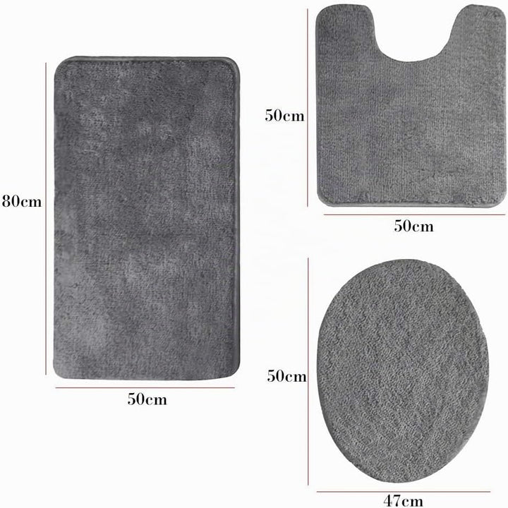 ele ELEOPTION Badezimmer-Set,rutschfeste Badematte schnelltrocknend weich wasserabsorbierend stilvol