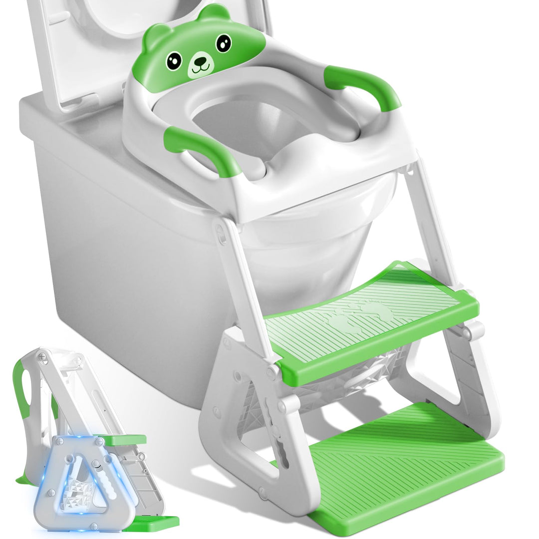 Toilettensitz Kinder mit Treppe,Kinder WC Sitz Toilette für Kinder mit Gepolstertem Sitz,Höhenverste
