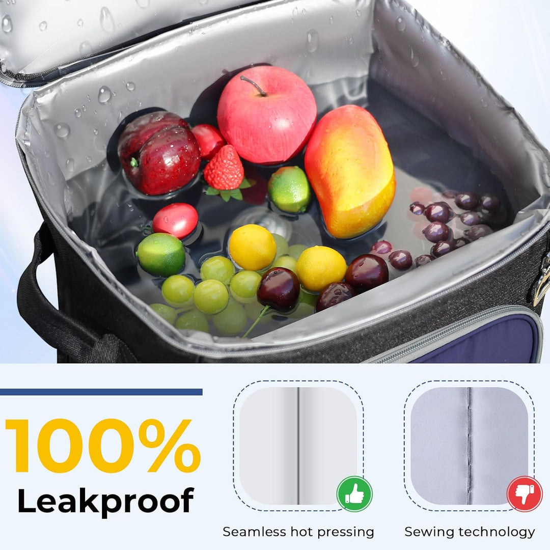 INSMEER 2-in-1 Kühltasche mit Rollen, 40L/60Cans Faltbare Weiche Seitenkühler auf Rädern, Hard Top m