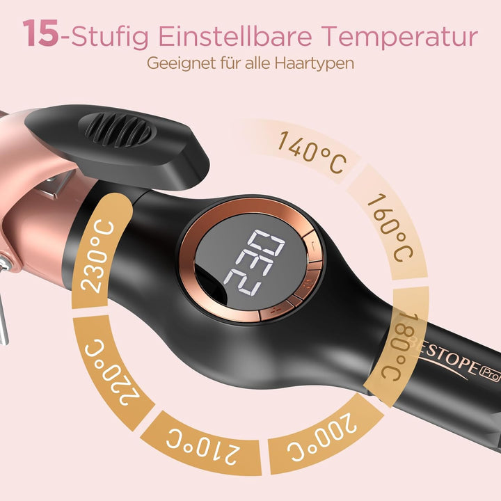 BESTOPE PRO Lockenstab 32mm Grosse Locken, Schnelle Heizung Lockenstäbe Extra Lang, Multi-Temperatur