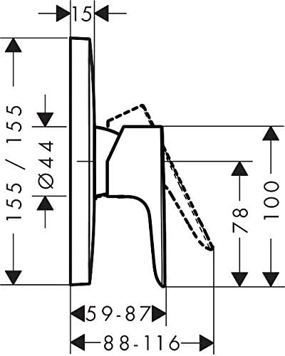 hansgrohe Duscharmatur Talis E, Unterputz Einhebel-Wannenmischer, Mattschwarz Matt-schwarz Dusche, M