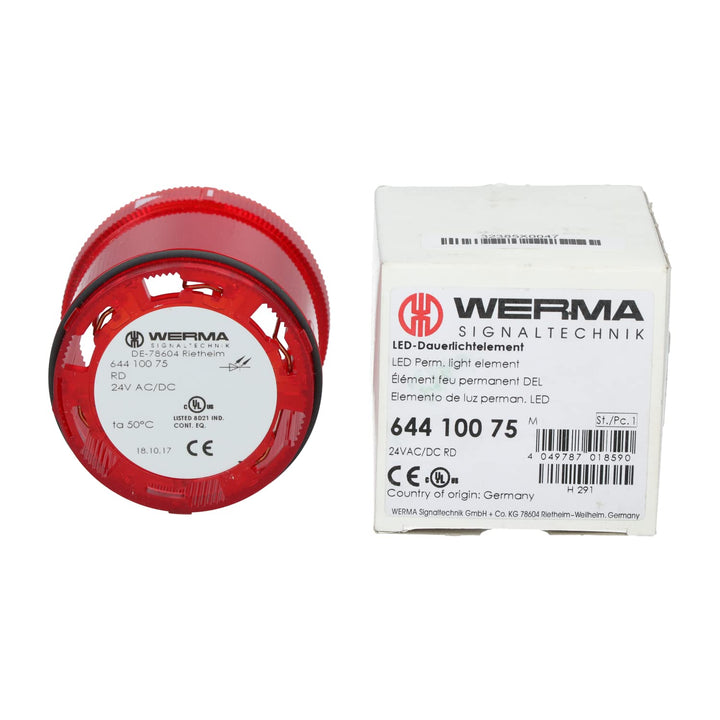 WERMA 644.100.75 RD LED-Dauerlichtelement 24VAC/DC, 24 V, Rot