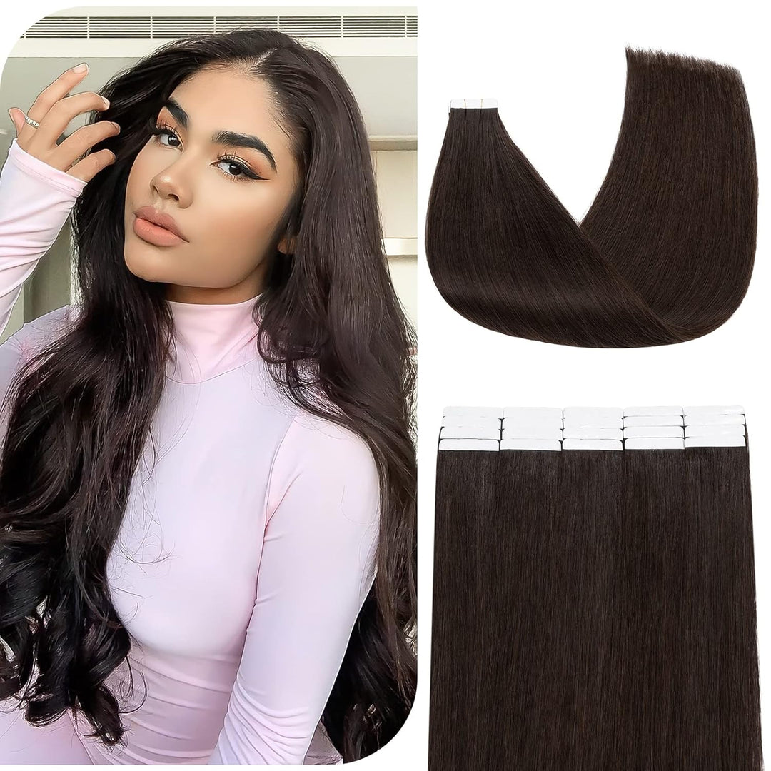 Benehair Tape in Extensions Echthaar, Invisible Tape Extensions Echt Haar, 20Pcs 30g Haarverlängerun