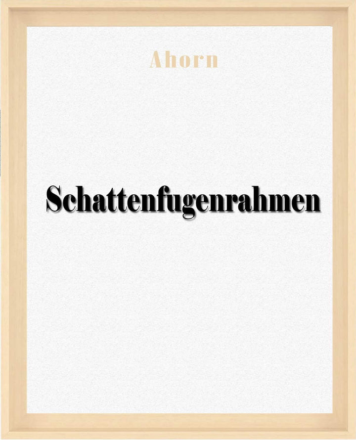 Leon Schattenfugenrahmen für Leinwandbild Rahmen für Canvasbild 50x75 cm Farbwahl Hier Ahorn Dekor o