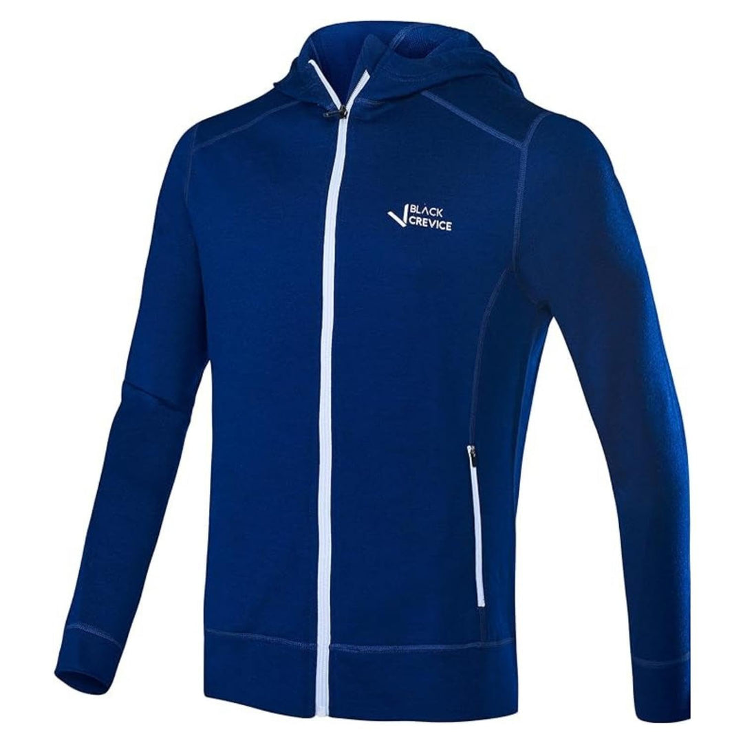 Black Crevice Herren Merino Kapuzenjacke I Hochwertige Merino-Jacke I Jacke für Herren aus 70% Merin
