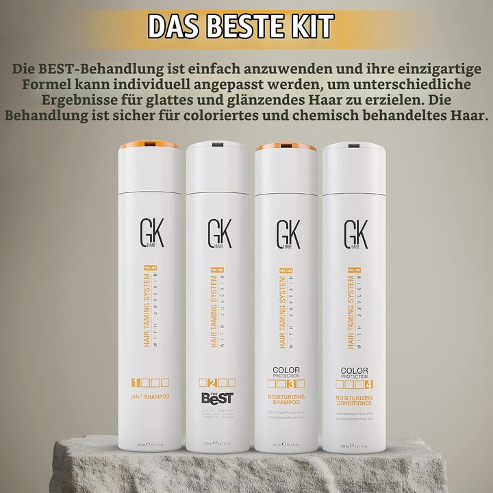 GK HAIR Global Keratin The Best Professional Hair Kit (300ml/10.1 Fl Oz) zum Glätten, Glätten von Ke
