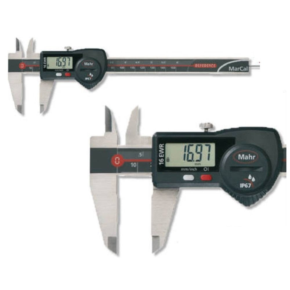 Mahr 4103068 200 mm MarCal 16 EWR Digital Messschieber IP67 mit eckigem Tiefenmass