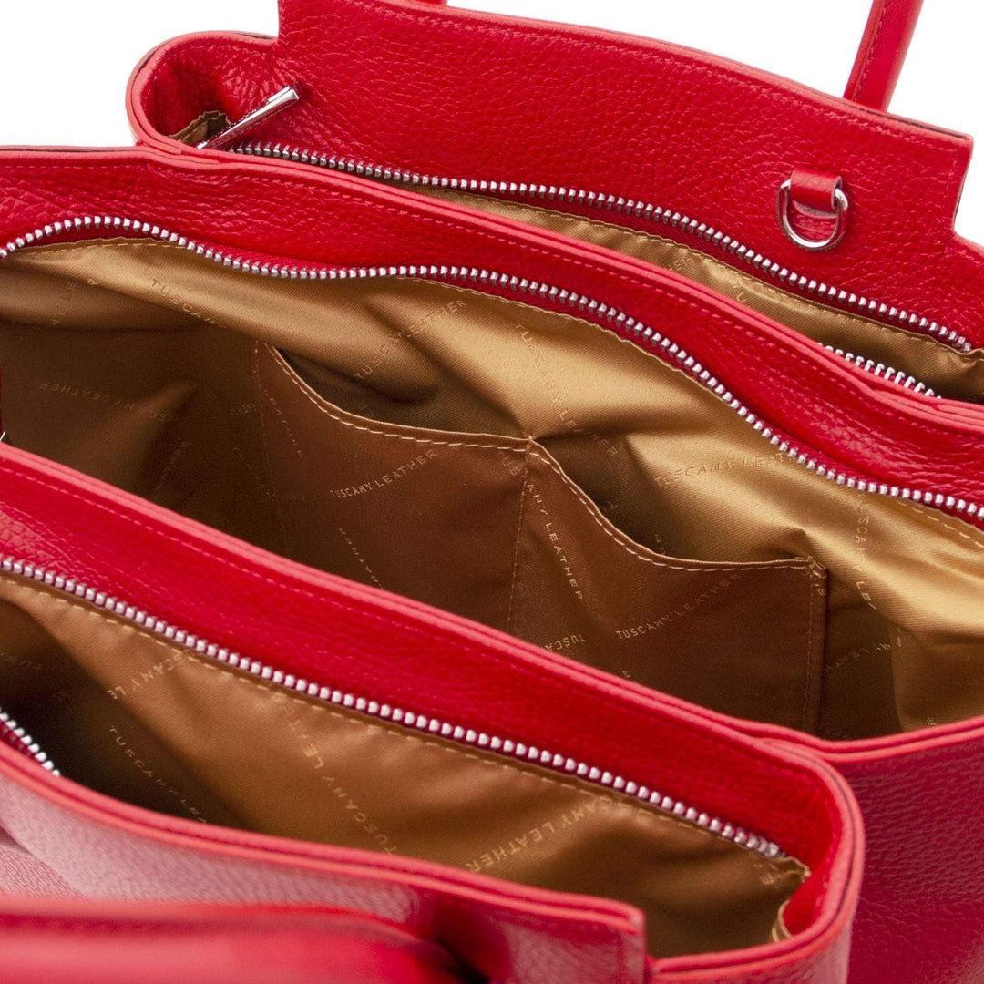 Tuscany Leather Tulipan Ledertasche Lipstick Rot, Lipstick Rot