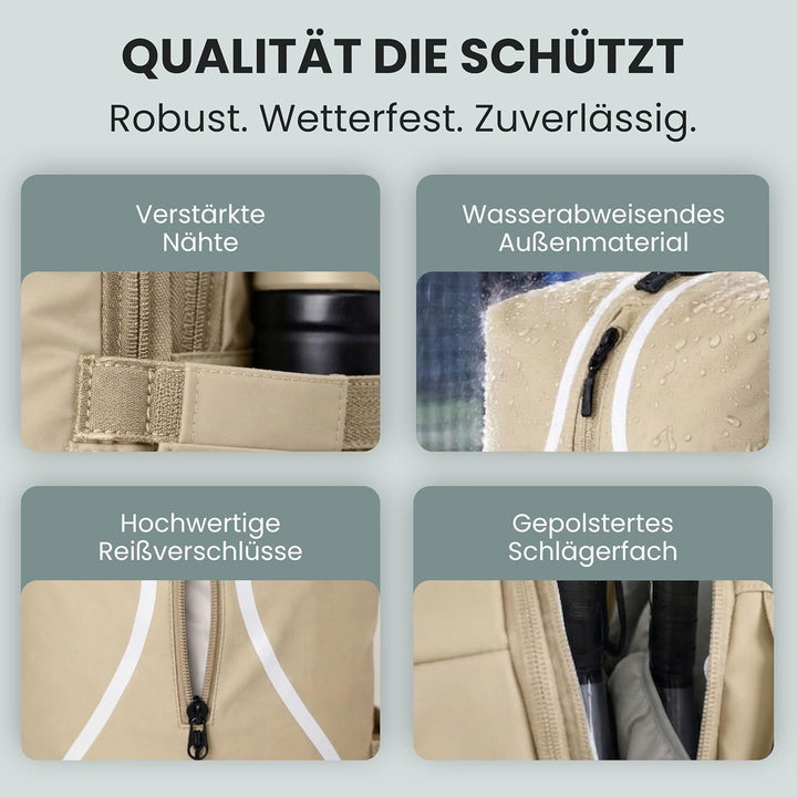 Otaro Padel Tasche mit Schuhfach & Laptopfach – Padel Rucksack für Schläger, Kleidung & Zubehör – Be