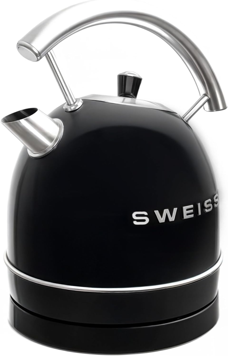SWEISS Vintage Wasserkocher KTL9 1,8L, Praktische kompakte Edelstahl 2200W, Schnelles Kochen, Sichtb