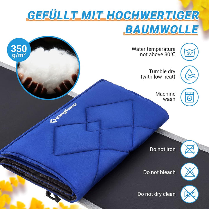 KingCamp Matratzenauflage aus Baumwolle, super leicht und tragbar, vielseitig einsetzbar, für Campin