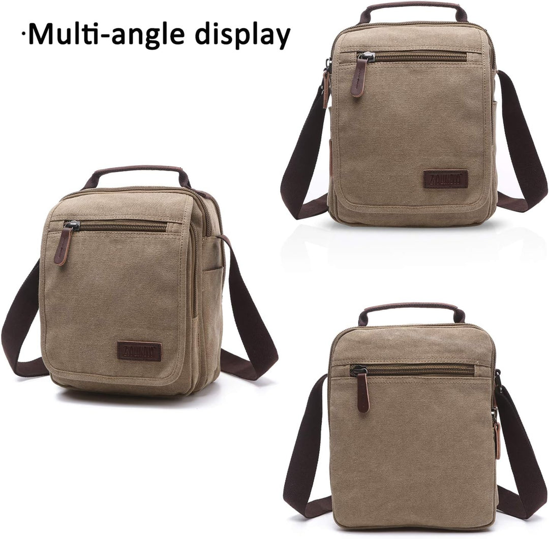 FANDARE Leinwand Umhängetasche Schultertasche Kuriertasche Canvas Messenger Bag für Herren Damen Kle