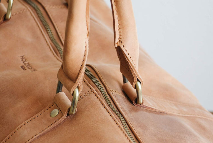HOLZRICHTER Berlin No 8-1 (M) - Premium Weekender Reisetasche, Sporttasche & Handgepäck aus Leder -