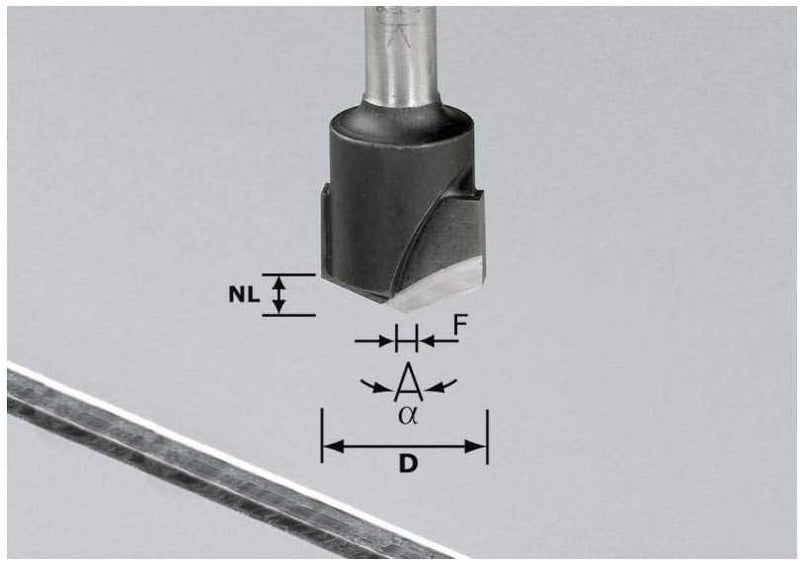 FESTOOL 491443 V-Nutfräser HW Schaft 8 mm HW S8 D18-135° (Alu), HW S8 D18-135° (Alu)