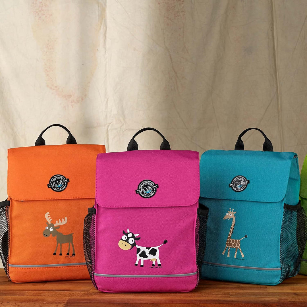 Carl Oscar Kinderrucksack I 8 Liter I Namensschild I Wasserabweisend I Reflektoren I Tragegriffe (Tü