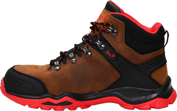 JORI Sicherheitsschuhe jo_Powerful Brown Mid S3S, Damen und Herren, Leder, Stahlkappe, leicht, klass