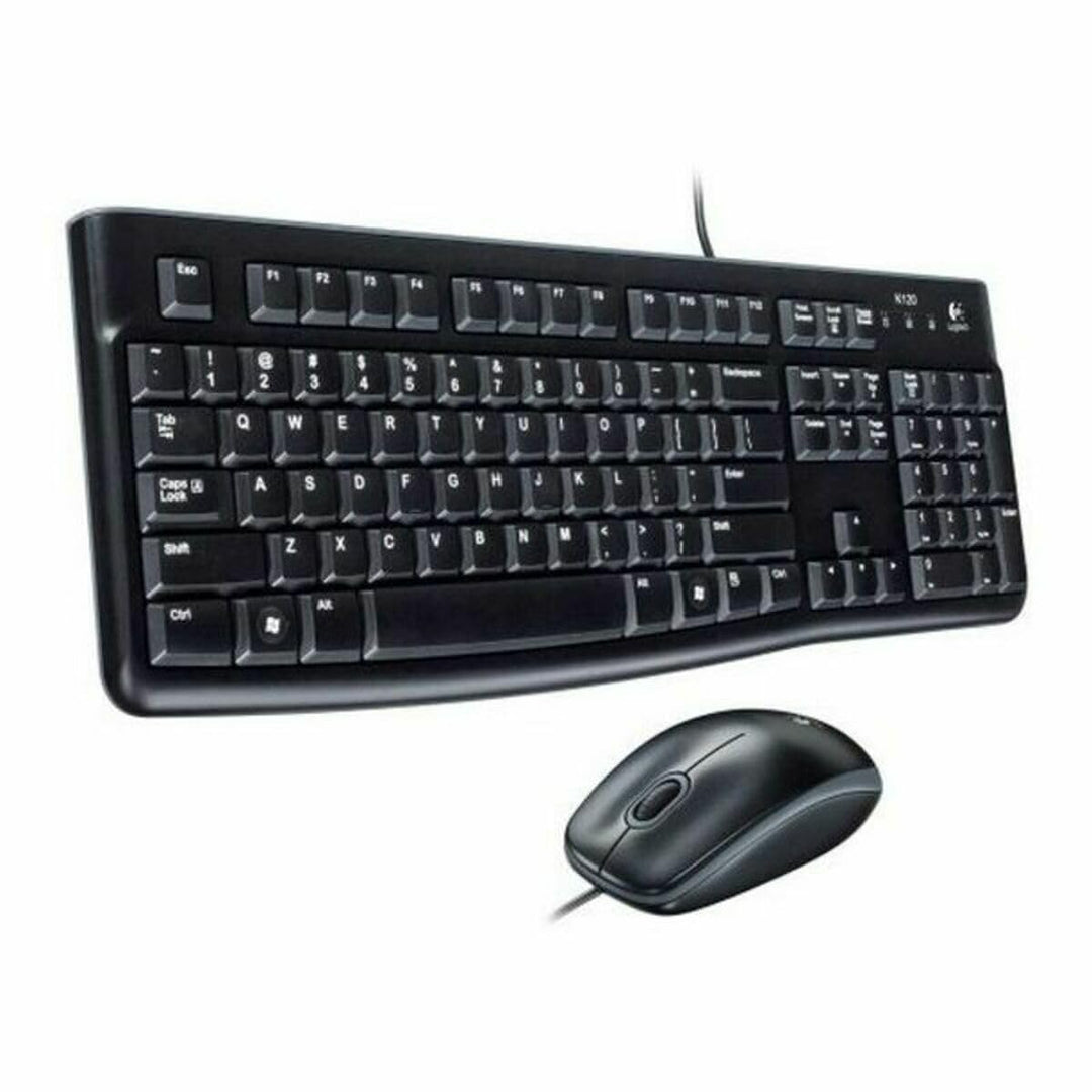 Logitech MK120 Kabelgebundenes Set mit Tastatur und Maus für Windows, Italienisches QWERTY-Layout -