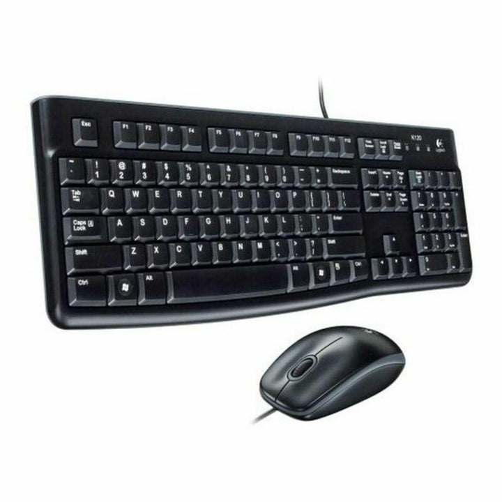 Logitech MK120 Kabelgebundenes Set mit Tastatur und Maus für Windows, Italienisches QWERTY-Layout -