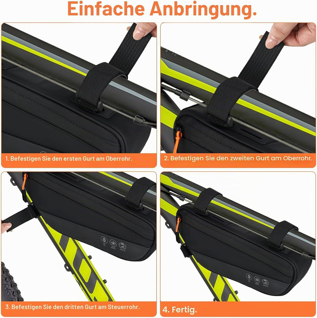 Fahrrad Rahmentasche Dreiecktasche 1,8 L Rahmentasche Fahrrad wasserdichte Fahrradtasche Rahmen Renn