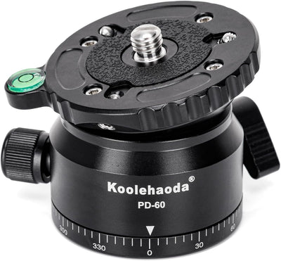 Koolehaoda PD-60 Stativ Nivellierbasis Leveling Base mit 3/8 Zoll Gewinde und 360° Panorama-Basis, 1
