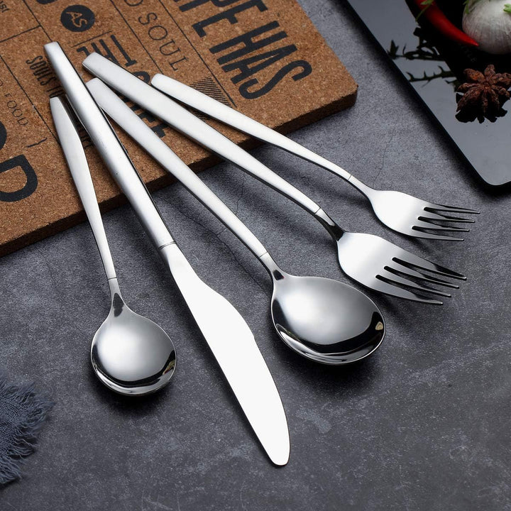 Berglander 30 Stück Edelstahl Besteckset, Gemischte Bestecksets Service für 6 07. Silber, 07. Silber