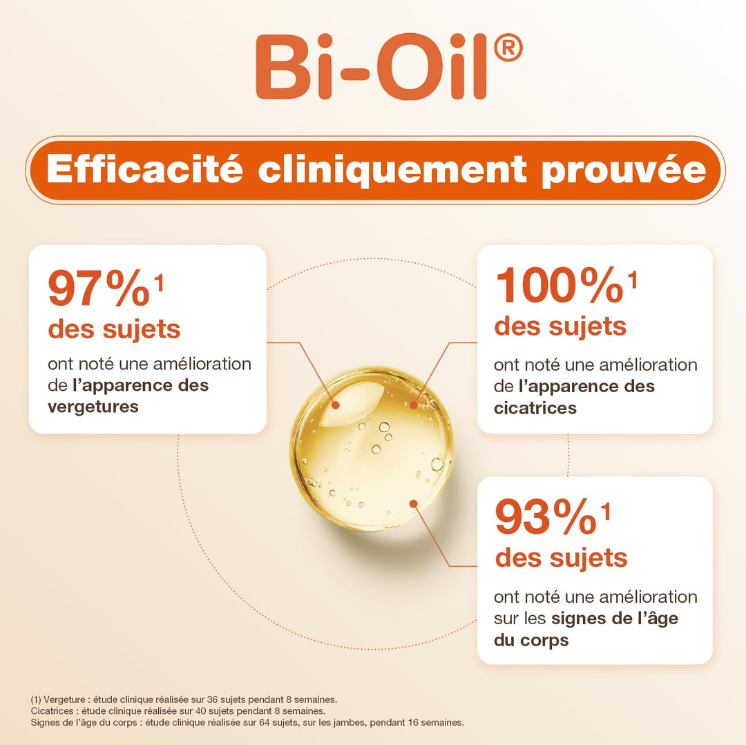 Bi-Oil Natürliches Pflegeöl – Spezialisierte Pflege für Dehnungsstreifen, Narben, trockene Haut und