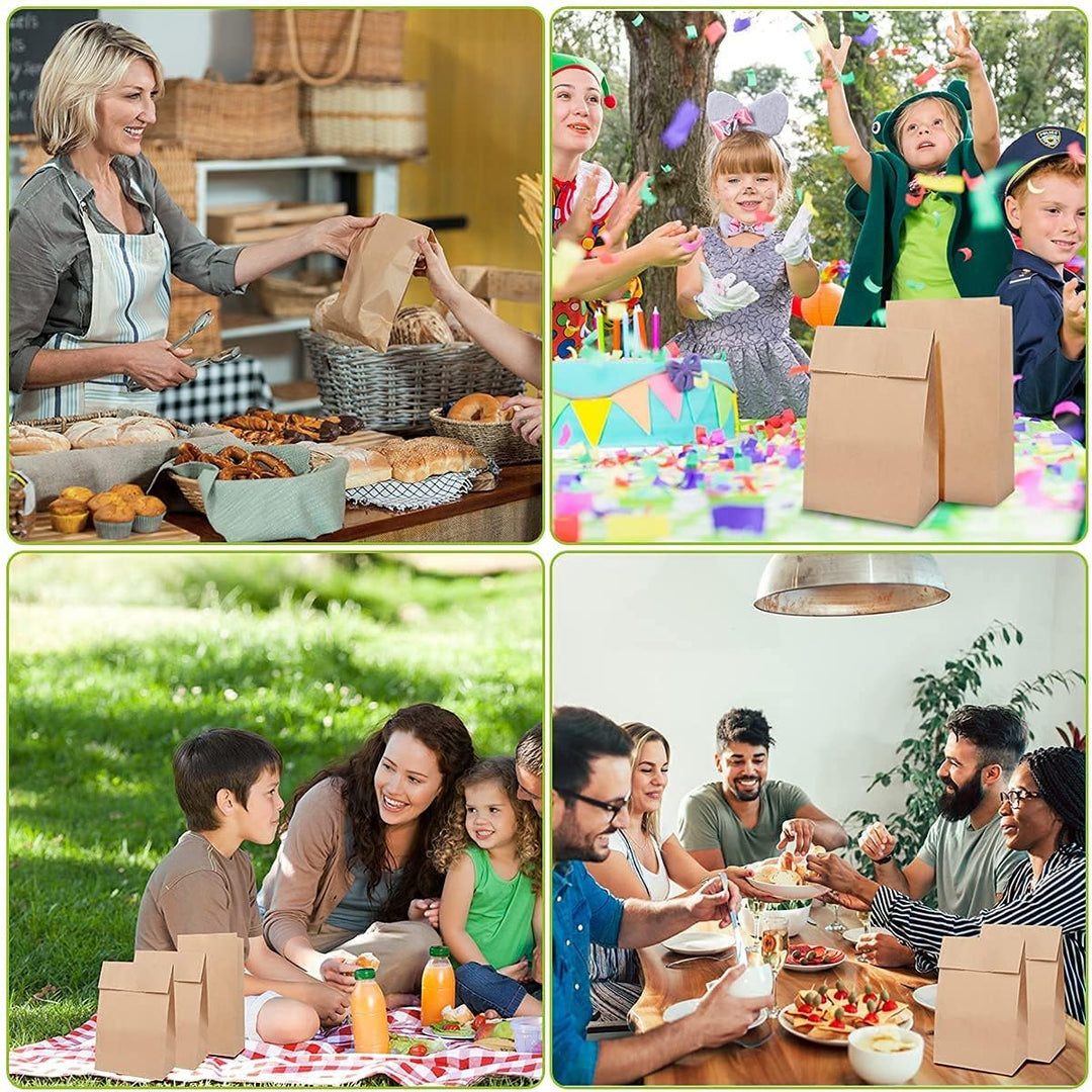 60 Stück Papiertüten Braun,Papiertüten Gross,Geschenktüten 15*9*27cm Partytüten aus Papier Kraftpapi
