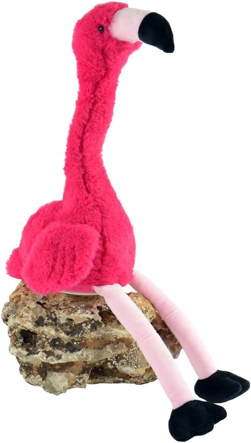 Kögler 76502 - Labertier Flamingo Peet, ca. 34,5 cm gross, nachsprechendes Plüschtier mit Wiedergabe