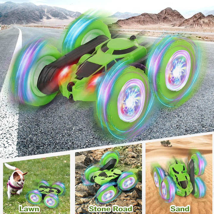 MidiVix Ferngesteuertes Auto, 90 Min Spielzeit, 2.4Ghz Doppelseitig 360° drehbarer RC Crawler mit Sc