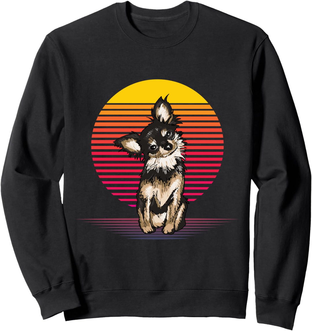 Vaporwave Chihuahua Hund Illustration Chihuahua Besitzer Sweatshirt