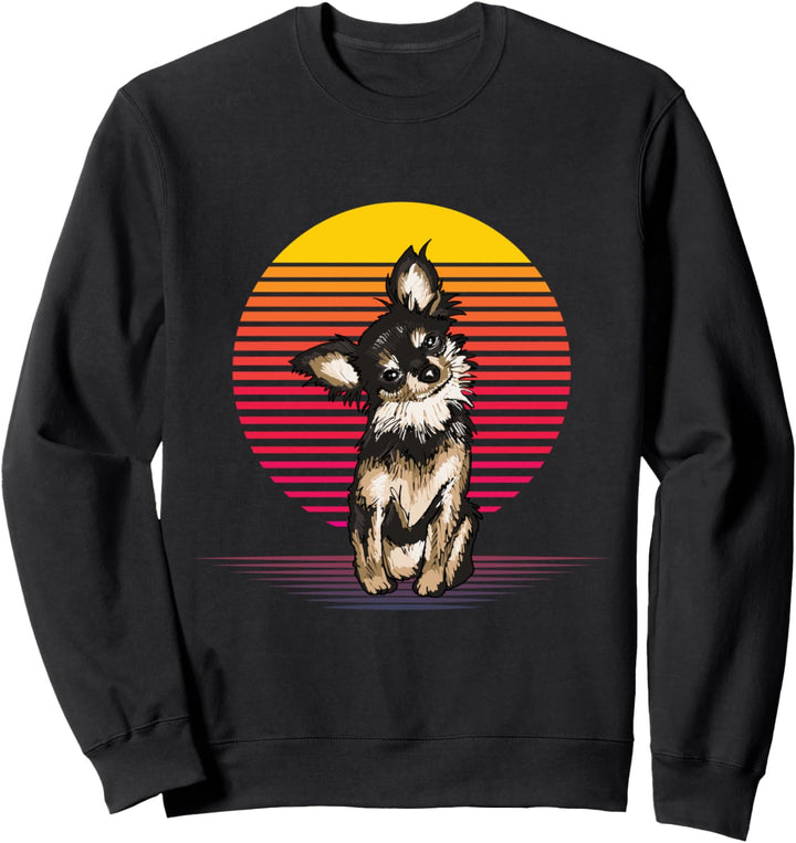 Vaporwave Chihuahua Hund Illustration Chihuahua Besitzer Sweatshirt