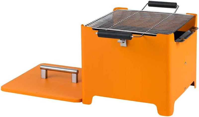 tepro Holzkohlegrill Chill&Grill Cube orange, Grillfläche: ca. 31,5 x 31,5 cm, Orange