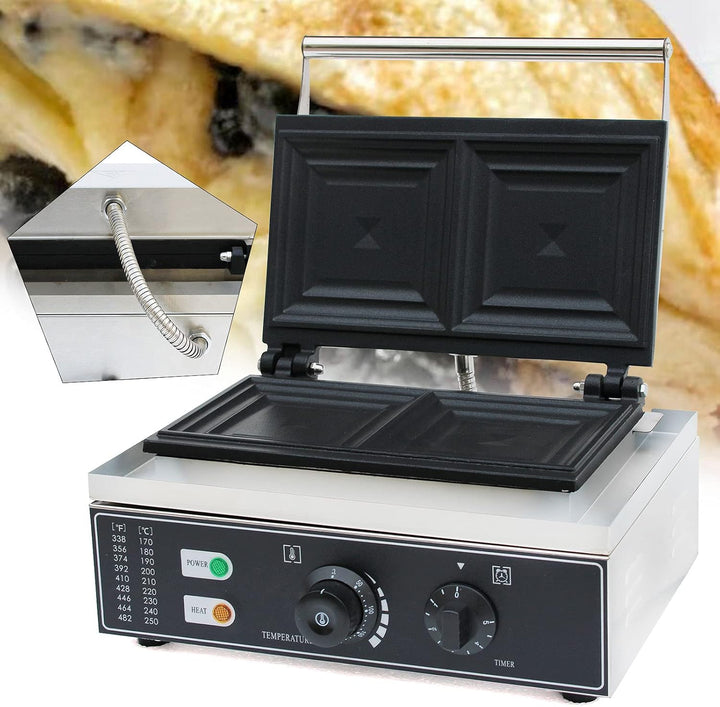 220V 1500W 2-Slice Kommerzielle Elektrische Sandwich Maschine Maker Sandwichmaker Sandwichtoaster An