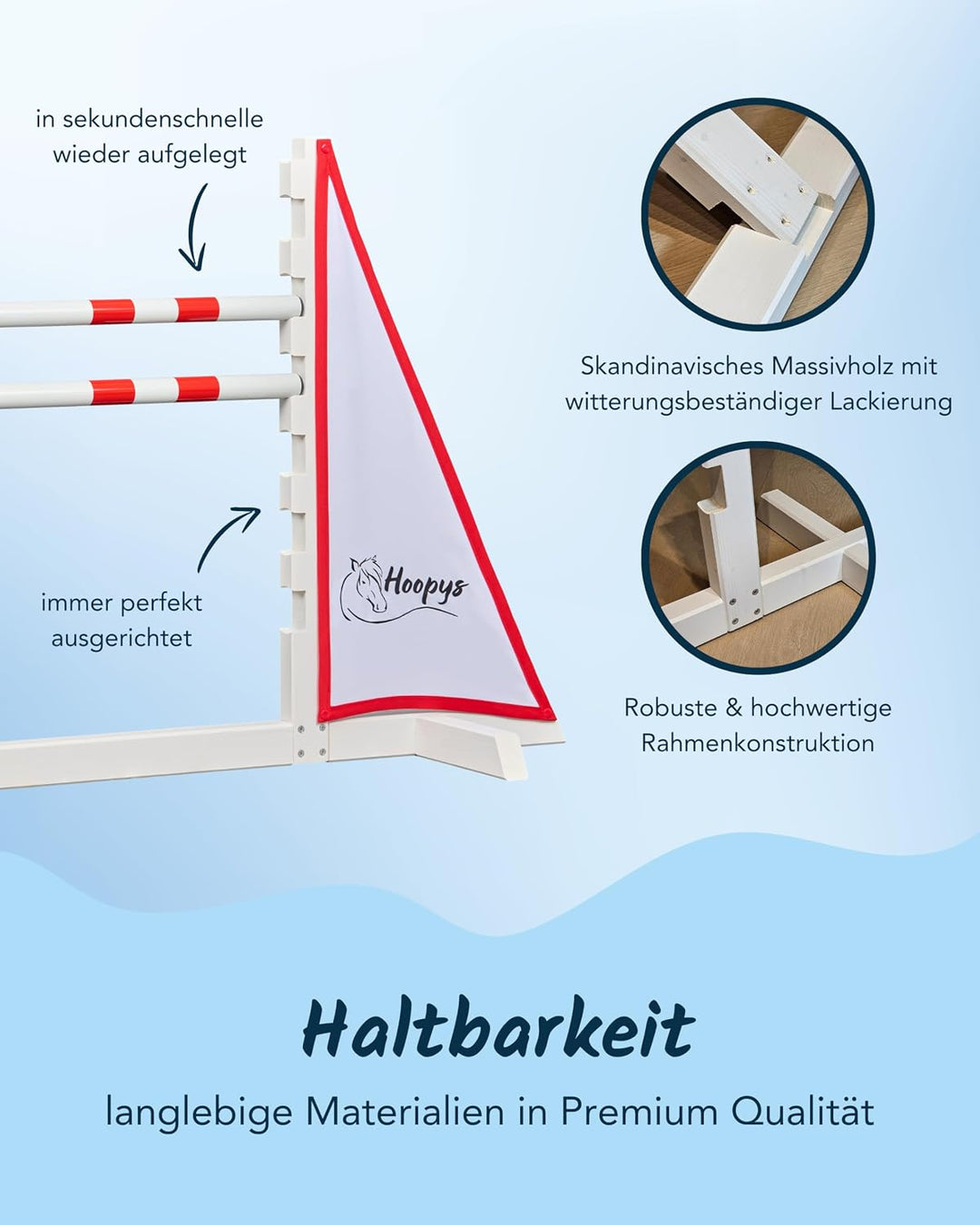 Hobby Horse Hindernisse - 2er-Set Sprunghindernisse - rot und blau - Steckenpferd Spielzeug für den