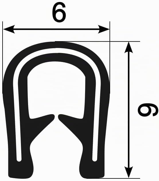 EUTRAS [10m] Kantenschutz 0,5-1,5 mm schwarz – hält ohne Kleber – perfekt für Bleche und Autotüren –