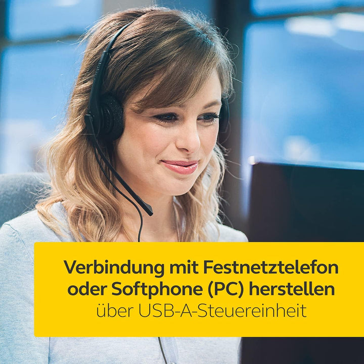 Jabra Biz 1500 USB-A On-Ear Mono Headset - Kabel-Kopfhörer mit geräuschunterdrückendem Mikrofon, Bed